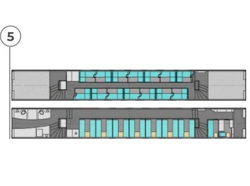 Схема 5 вагона: коридор второго этажа находится посередине, а не сбоку, как обычно в поездах. Фото: ul-pres.tilda.ws
